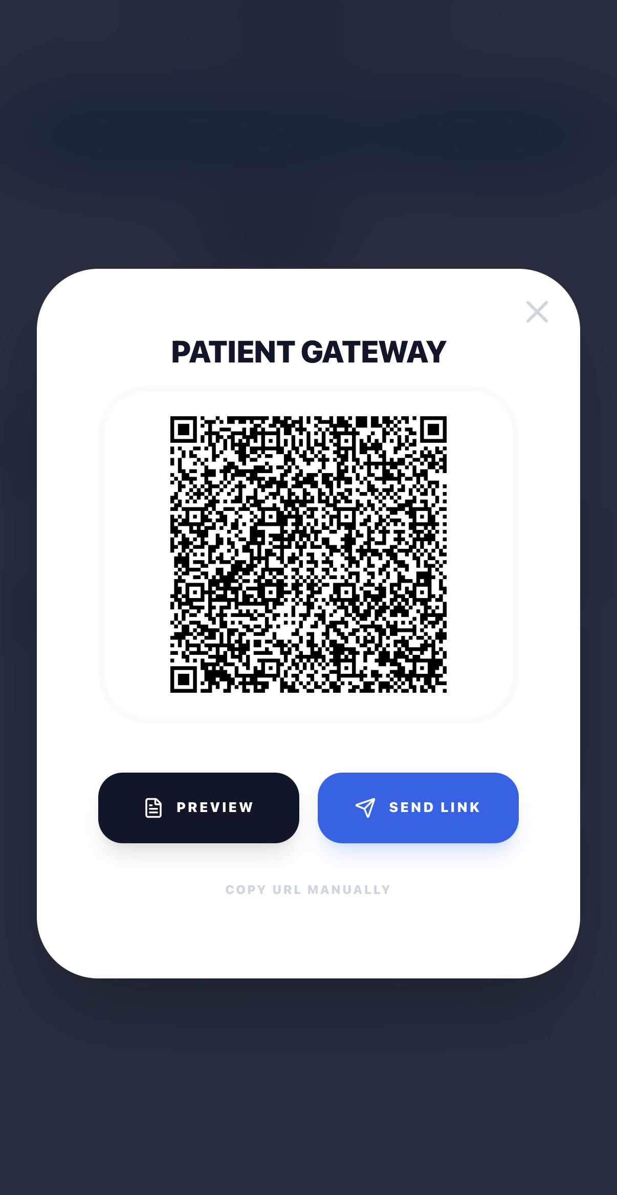 Patient Gateway QR code shown on mobile device